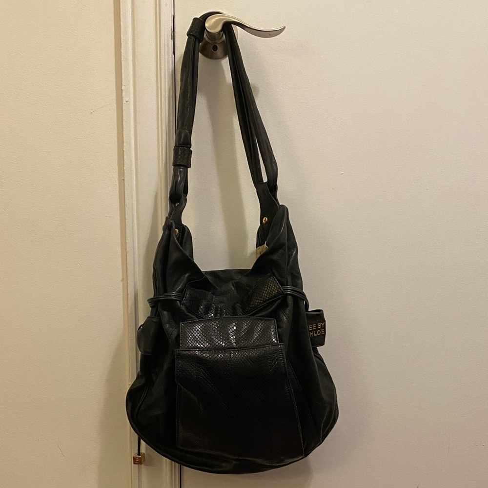 See by Chloe Black Leather Hobo Style Shoulder Bag
